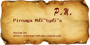 Pirnaga Mátyás névjegykártya